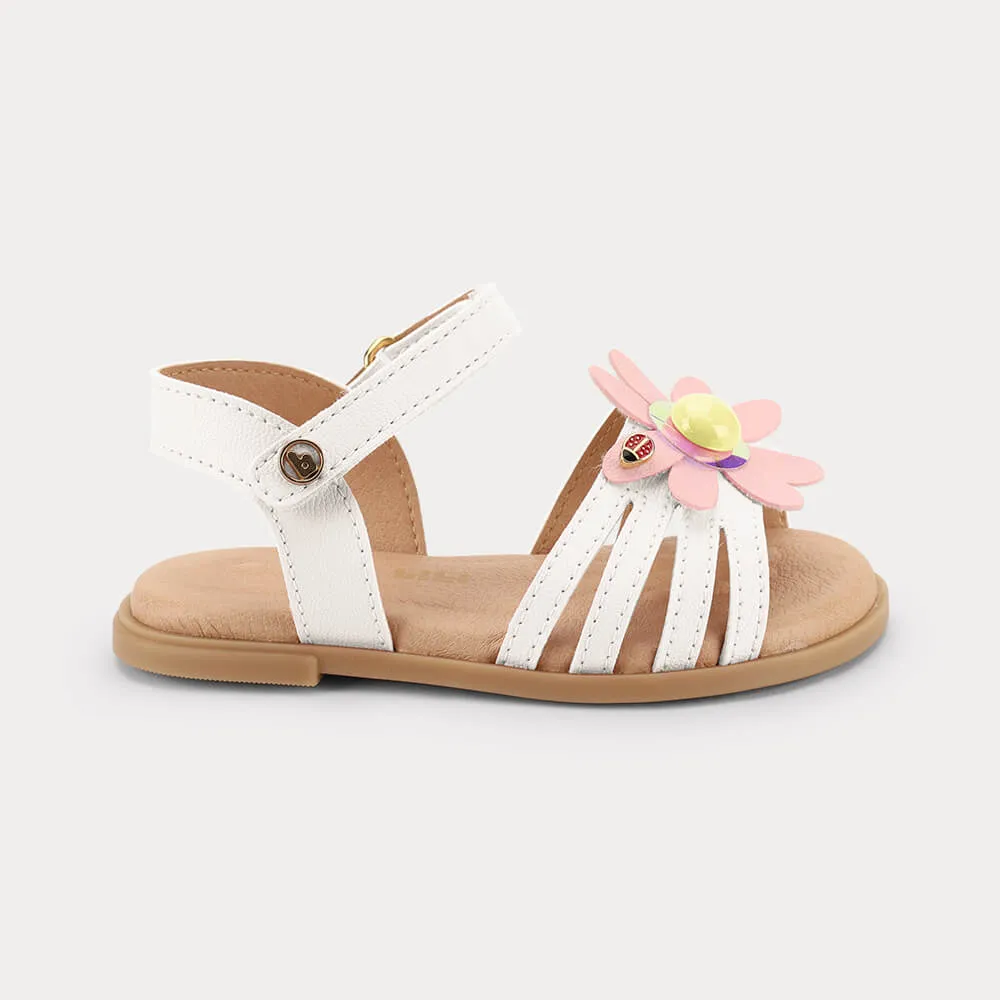 Sandália Infantil Bibi Shine Mini Branca com Flor