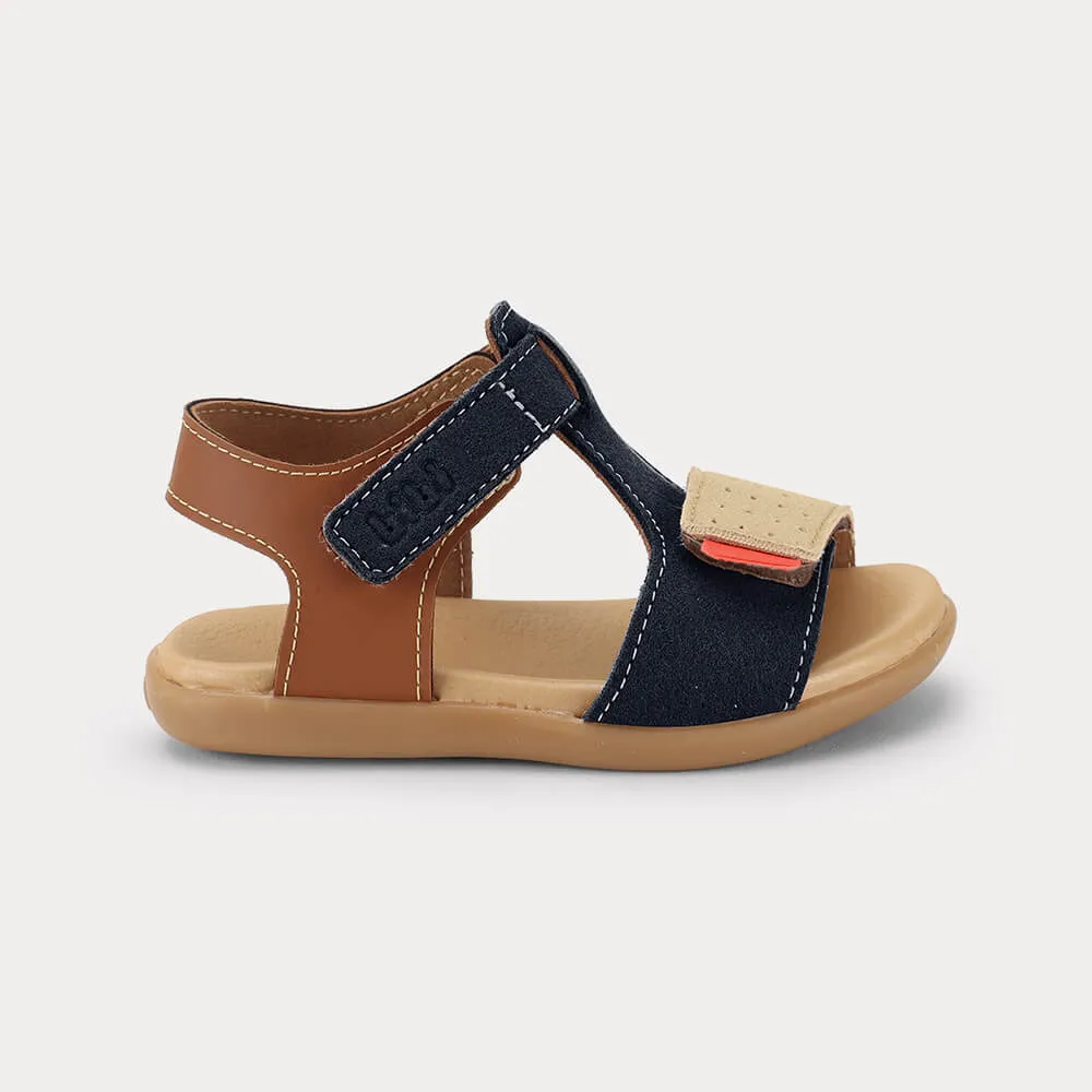 Sandália Infantil Bibi Baby Soft II Azul com Marrom