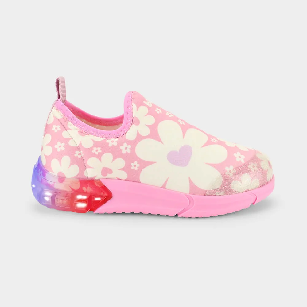 Tênis Infantil Bibi Space Rosa de Flores