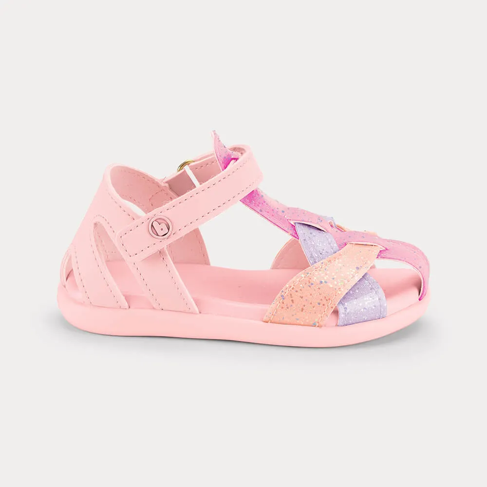Sandália Infantil Bibi Baby Soft II Rosa com Azul